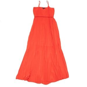 Banana Republic Orange/Red Pleated Dress